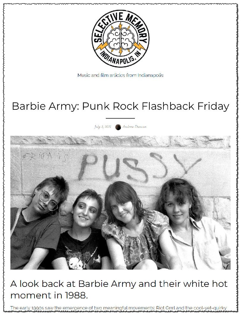 Barbie Army: Punk Rock Flashback Friday... An article by Andrew Duncan